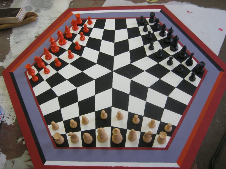 Schachbrett Stellprobe Vorderseite